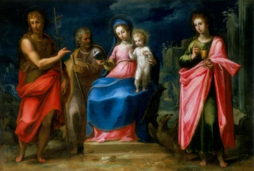 Madonna en Kind met St. Jozef, St. Johannes de Doper en St. Johannes de Evangelist